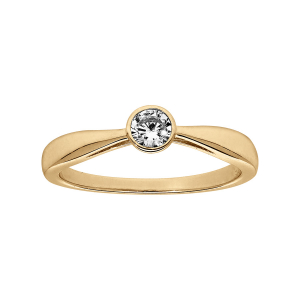 BAGUE VERMEIL SOLITAIRE OXYDE BLANC SERTI
