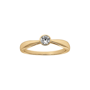 BAGUE VERMEIL SOLITAIRE OXYDE BLANC SERTI