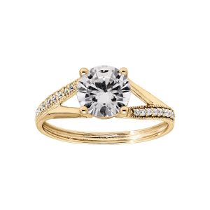 BAGUE VERMEIL SOLITAIRE OXYDE BLANC SERTI 4 GRIFFES