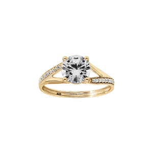 BAGUE VERMEIL SOLITAIRE OXYDE BLANC SERTI 4 GRIFFES