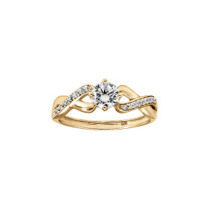 BAGUE VERMEIL CROISÉE SOLITAIRE OXYDE BLANC SERTI 4 GRIFFES