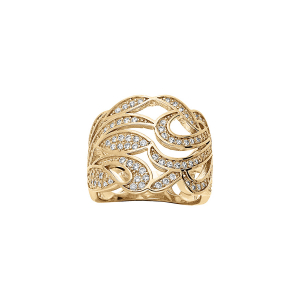 BAGUE VERMEIL VOLUTE OXYDES BLANCS SERTIS