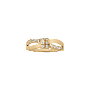 BAGUE VERMEIL GRAND DIAMETRE CROISÉE OXYDES BLANCS SERTIS