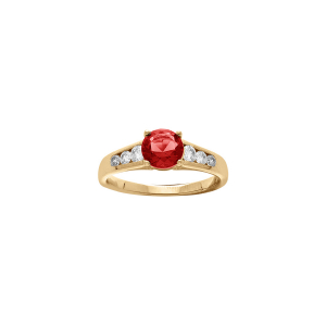 BAGUE VERMEIL GRAND DIAMETRE OXYDE ROUGE ET OXYDES BLANCS SERTIS