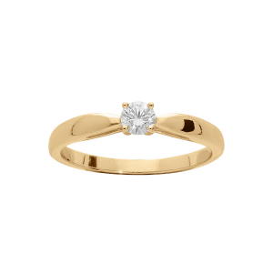BAGUE VERMEIL 4MM SOLITAIRE OXYDE BLANC SERTI GRIFFES