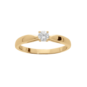BAGUE VERMEIL 4MM SOLITAIRE OXYDE BLANC SERTI GRIFFES