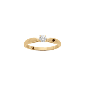 BAGUE VERMEIL 4MM SOLITAIRE OXYDE BLANC SERTI GRIFFES