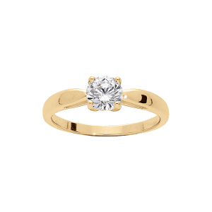 BAGUE VERMEIL 5MM SOLITAIRE OXYDE BLANC SERTI GRIFFES