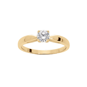 BAGUE VERMEIL 5MM SOLITAIRE OXYDE BLANC SERTI GRIFFES