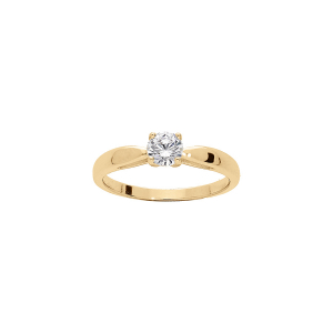 BAGUE VERMEIL 5MM SOLITAIRE OXYDE BLANC SERTI GRIFFES