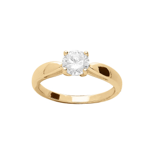 BAGUE VERMEIL 6MM SOLITAIRE OXYDE BLANC SERTI GRIFFES