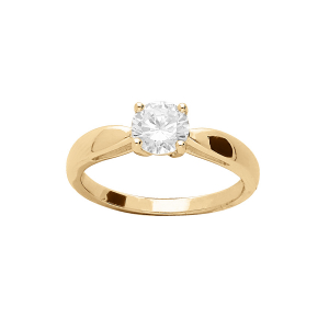 BAGUE VERMEIL 6MM SOLITAIRE OXYDE BLANC SERTI GRIFFES