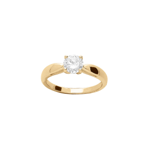 BAGUE VERMEIL 6MM SOLITAIRE OXYDE BLANC SERTI GRIFFES