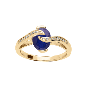 BAGUE VERMEIL OXYDE BLEU ROYAL ET VOLUTE OXYDES BLANCS
