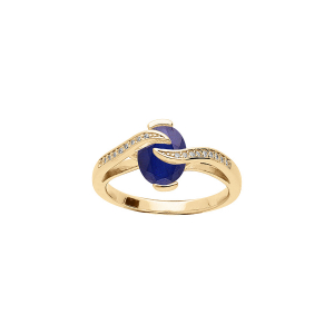 BAGUE VERMEIL OXYDE BLEU ROYAL ET VOLUTE OXYDES BLANCS