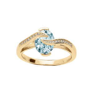 BAGUE VERMEIL OXYDE BLEU CIEL ET VOLUTE OXYDES BLANCS