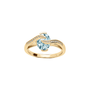 BAGUE VERMEIL OXYDE BLEU CIEL ET VOLUTE OXYDES BLANCS