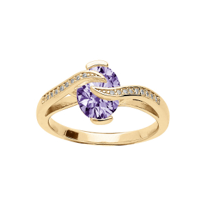 BAGUE VERMEIL OXYDE VIOLET ET VOLUTE OXYDES BLANCS