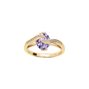 BAGUE VERMEIL OXYDE VIOLET ET VOLUTE OXYDES BLANCS