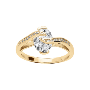 BAGUE VERMEIL OXYDE BLANC ET VOLUTE OXYDES BLANCS