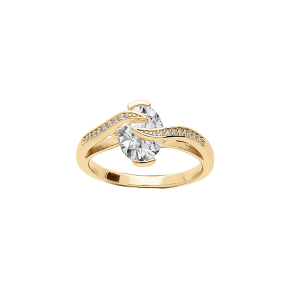 BAGUE VERMEIL OXYDE BLANC ET VOLUTE OXYDES BLANCS