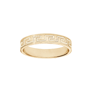 ALLIANCE VERMEIL RUBAN 4MM GRAVEE MOTIF GREC