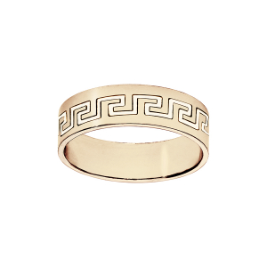 ALLIANCE VERMEIL  RUBAN 6MM GRAVEE MOTIF GREC