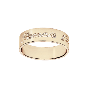 ALLIANCE VERMEIL RUBAN 6MM GRAVEE JAMAIS L'UN SANS L'AUTRE ALLIANCE VERMEIL RUBAN 6MM GRAVEE JAMAIS L'UN SANS L'AUTRE