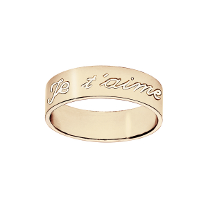ALLIANCE VERMEIL  RUBAN 6MM GRAVEE JE T'AIME