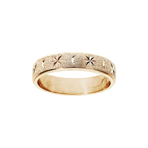 ALLIANCE VERMEIL GRANITEE 4MM DIAMANTEE ETOILE