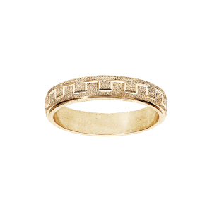 ALLIANCE VERMEIL GRANITEE 4MM DIAMANTEE MOTIF GRECQUE
