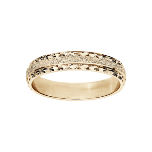 ALLIANCE VERMEIL 4MM GRANITEE ET DIAMANTEE