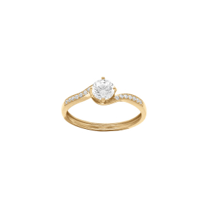 BAGUE VERMEIL PLATINÉ OXYDES BLANCS SERTIS