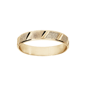 ALLIANCE VERMEIL 4MM GRANITÉ ET DIAMANTEE BIAIS