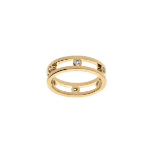 BAGUE VERMEIL MASSIF AJOURÉE OXYDES BLANCS SERTIS