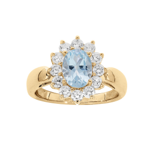 BAGUE VERMEIL MASSIF PIERRE NATURELLE OVALE TOPAZE BLEUE OXYDES BLANCS SERTIS