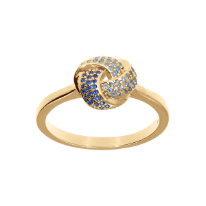 BAGUE VERMEIL 3 RUBANS DEGRADÉ OXYDES BLEU