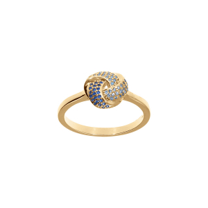 BAGUE VERMEIL 3 RUBANS DEGRADÉ OXYDES BLEU