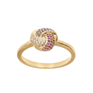 BAGUE VERMEIL 3 RUBANS DEGRADÉ OXYDES ROSE