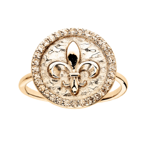 BAGUE VERMEIL RONDE FLEUR DE LYS