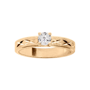 ALLIANCE VERMEIL 3MM DIAMANTÉE X OXYDE BLANC SERTI