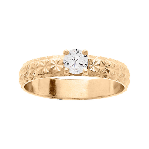 ALLIANCE VERMEIL 4MM DIAMANTÉE ETOILE OXYDE BLANC SERTI