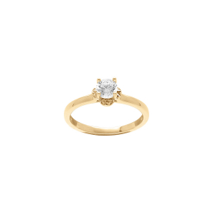 BAGUE VERMEIL SOLITAIRE OXYDE BLANC SERTI