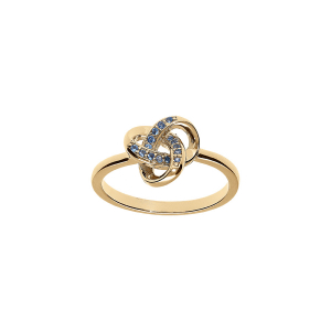 BAGUE VERMEIL NOEUD OXYDES BLEU CIEL SERTIS