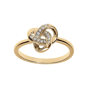 BAGUE VERMEIL RHODIÉ NOEUD OXYDES BLANCS SERTIS