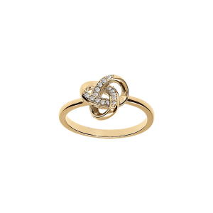 BAGUE VERMEIL NOEUD OXYDES BLANCS SERTIS