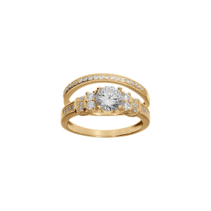 BAGUE VERMEIL DUO OXYDES BLANCS SERTIS