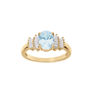 BAGUE VERMEIL OXYDE BLANC ET BLEU CIEL
