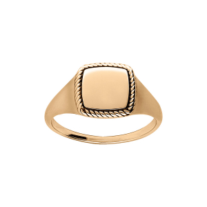 CHEVALIERE VERMEIL CARRÉ CONTOUR PERLÉ