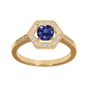 BAGUE VERMEIL OXYDE BLEU ET CONTOUR OXYDES BLANCS